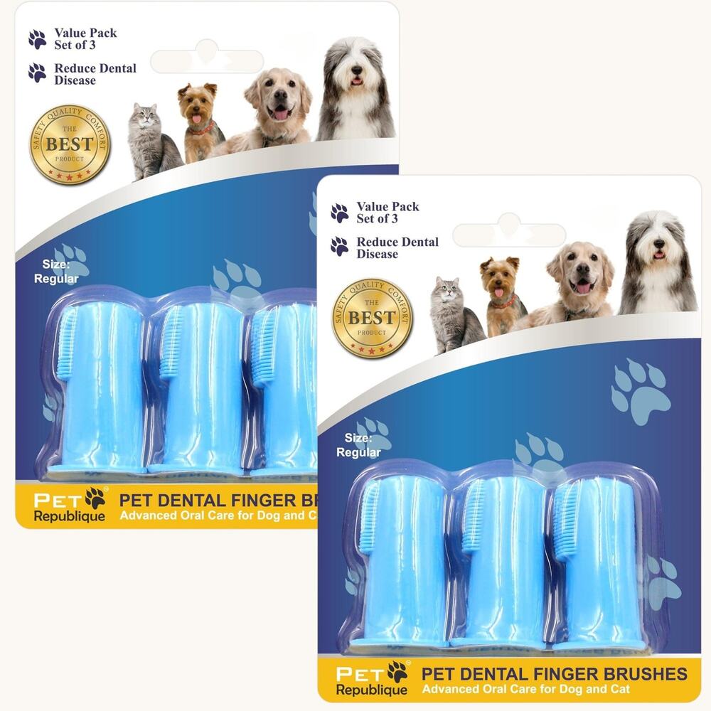 Pet Republique Dog & Cat Finger Toothbrush 6‑Count Soft Silicone Brushes